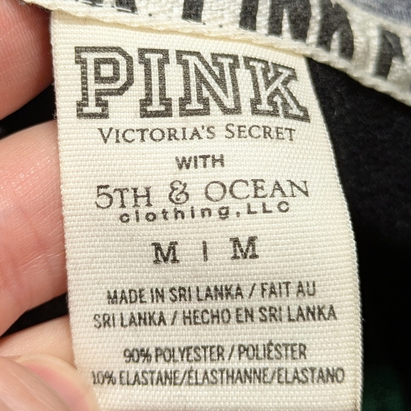 PINK Victoria's Secret Black Grey Green MSU Michigan State 1/4 Zip Pullover M - Picture 6 of 7